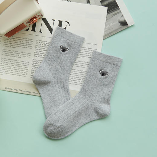 【2双装】【5-7岁】儿童双针休闲袜女宝刺绣棉袜男宝四季袜子【6双6折 2523207】 商品图3