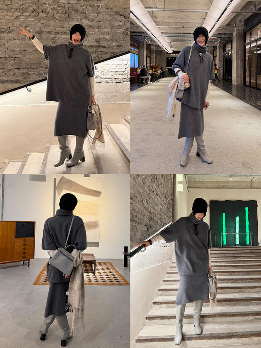 HIDEMI 进口意大利头层牛皮方圆头粗5cm中跟靴骑士靴高筒长靴 商品图3