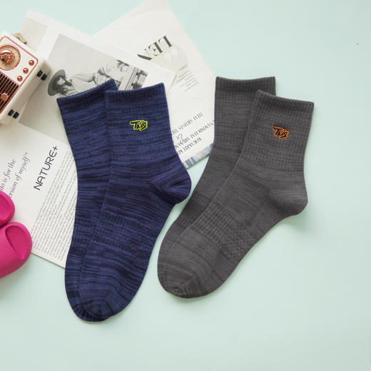 【2双装】男士时尚运动袜中长筒四季棉袜【6双6折 2521106】 商品图2