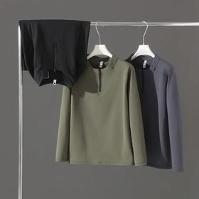 户外薄绒中间层半拉链卫衣