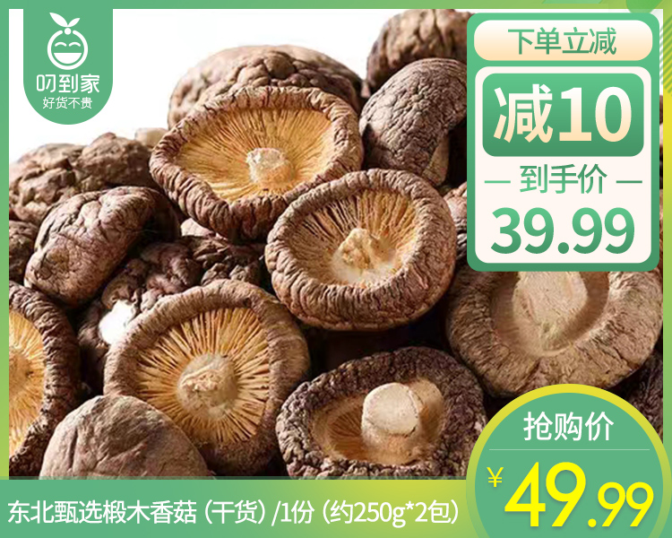 【到手2包】东北甄选椴木香菇（干货）/1份（约250g*2包）生产日期：26年3月