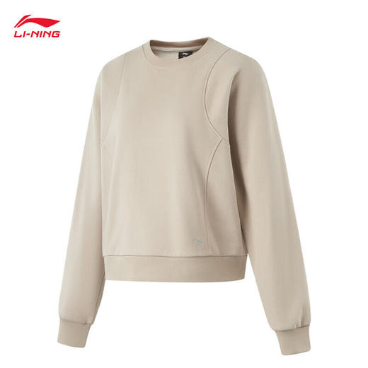 李宁卫衣女加绒圆领套头衫冬季新款宽松运动上衣AWDU556 商品图6