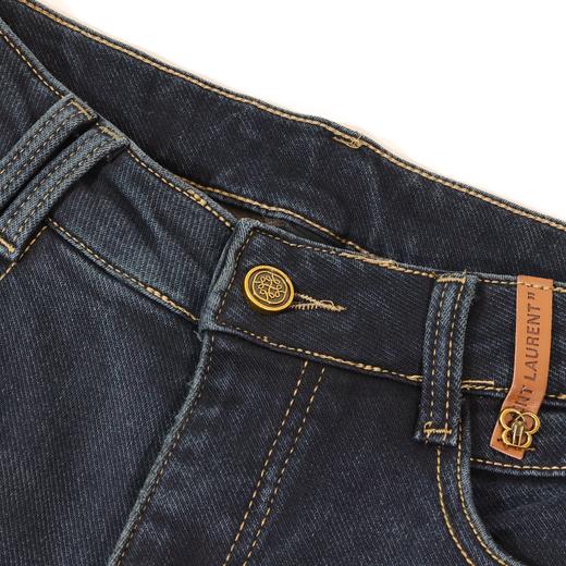 半身缘女裤 冬季显瘦舒适保暖修身抓毛喇叭牛仔裤254102M10120098 商品图2