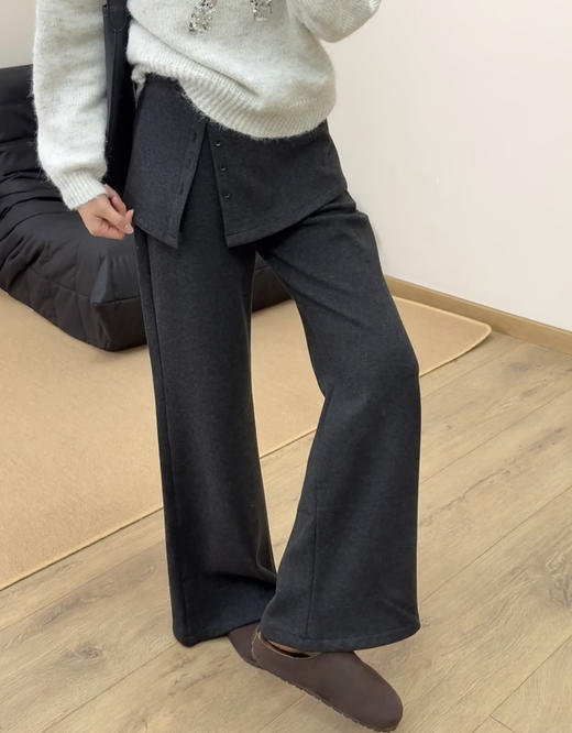 超时髦Acme一裤两穿双重显瘦可拆卸屁帘直筒裤 商品图8