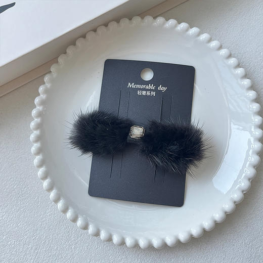 百搭时尚水貂毛轻奢边夹发夹-纪念日百货门店同款167795394 商品图3