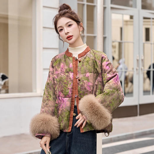 时尚新中式提花羽绒服，超好看洋气加厚外套潮HR-YQH99929 商品图3