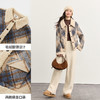 【11/26新品】熙世界小香风仿羊羔毛绒翻领格纹短外套女装冬季复古夹棉毛呢大衣 商品缩略图1