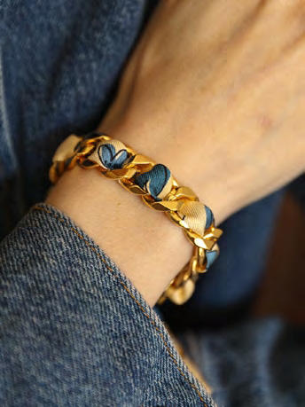 订购14周到｜AN-NEE-BRG-DECEMBRE-蓝色心语 1cm 丝巾手镯［法国设计师］ 商品图0