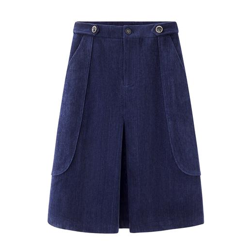 D112523蓝色灯芯绒工装裙半身裙半裙25秋冬季叠穿搭女长裙a字裙 商品图9