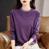 洋气大码毛衣女胖mm春秋2026年新款圆领打底衫女士针织衫长袖上衣 商品缩略图0
