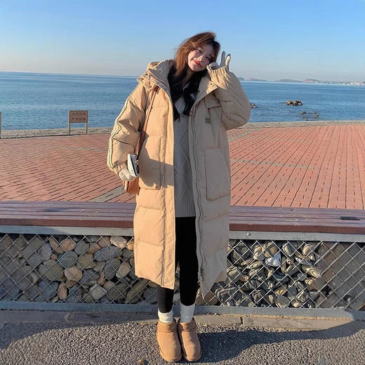 冬季新款羽绒棉衣棉服女长款宽松韩版学院风加厚外套过膝棉袄 商品图2