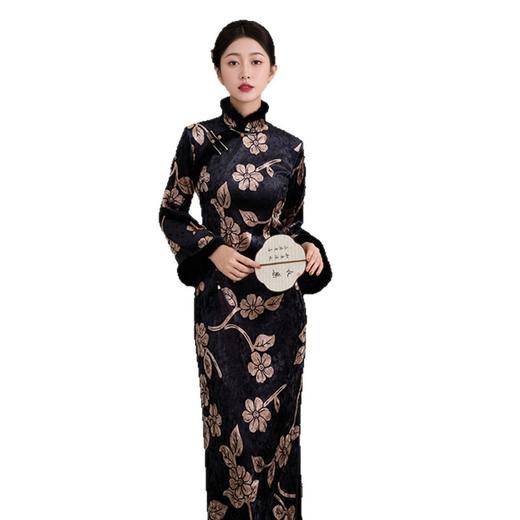 GX老上海复古中国风旗袍2025冬新款长袖中式大码旗袍 商品图4
