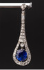 独角鹿西洋古董1930年代欧洲出品装饰艺术风格水滴造型铂金镶嵌钻石及蓝宝石耳坠 商品缩略图6