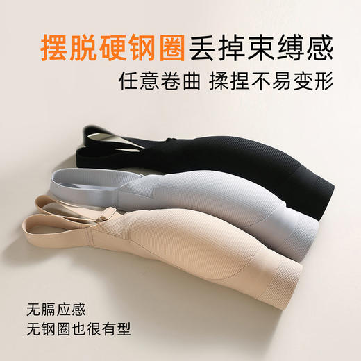 SDE-932#  秋冬华夫格隐形粉底液内衣无钢圈提拉收副乳文胸新年红色胸罩（单件） 商品图3