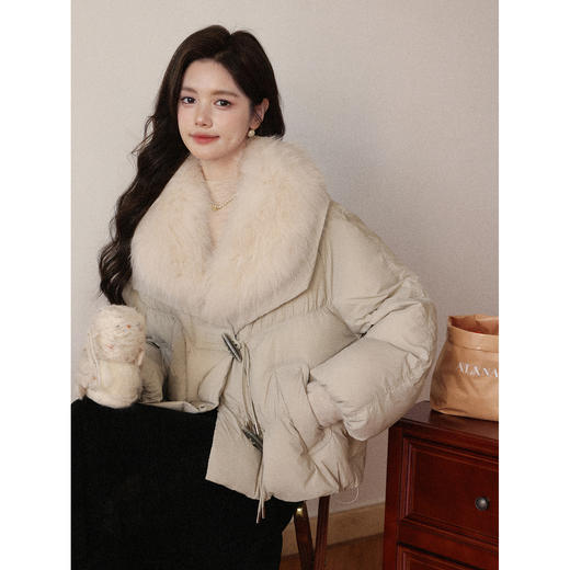 鹿向南「奢暖出圈」90白鸭绒狐狸毛领蓬松绒感羽绒服女秋冬季外套 商品图4