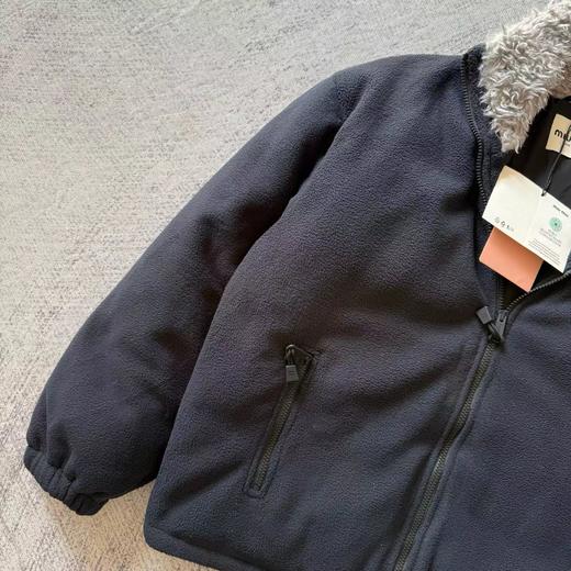 D112549秋冬外层深蓝抓绒内里摇粒绒羽绒服 商品图2