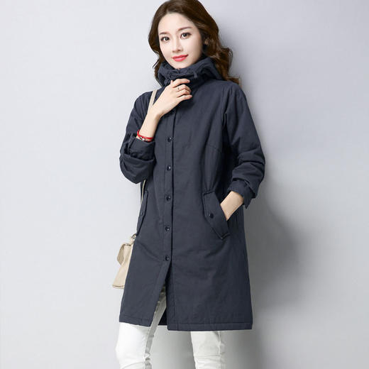 QMHY979棉衣女中长款2023新款秋装休闲宽松春秋小个子棉大衣早秋外套潮 商品图2