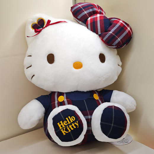 8寸学院KT可爱复古格子凯蒂猫hellokitty毛绒玩具生日礼物毛绒公仔-纪念日百货门店同款168097184 商品图1