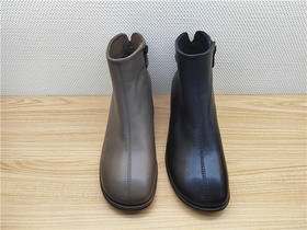 豪行秋冬新款23420981牛皮时尚休闲中跟女靴单靴短靴