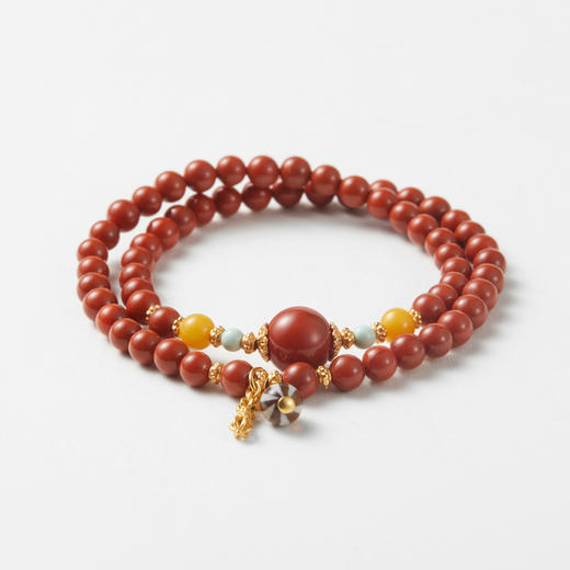 南红蜜蜡双圈手串B款 商品图1