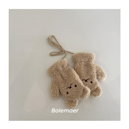 【YW】无忧购49元2件韩版儿童手套秋冬款可爱卡通羊羔毛加绒加厚保暖男女宝宝挂脖手套（截单后3-5天发货) 商品图4