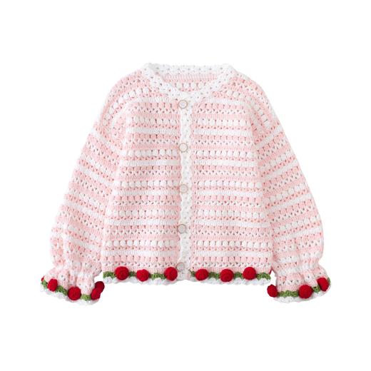 苏苏姐家花朵开衫手工diy亲子毛线团4股棉编织钩针自制材料包 商品图4