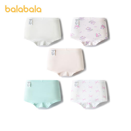 【balaOne】巴拉巴拉儿童内裤棉a类女童平角短裤柔弹四角裤五条装 商品图2