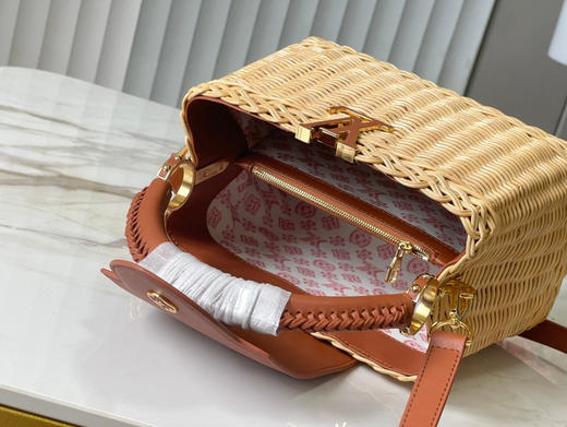 秋冬特惠💰1700 渠道级LV 新品 te级LV 动态芯片 M26025/M48865棕色编织印花竹篮 商品图5