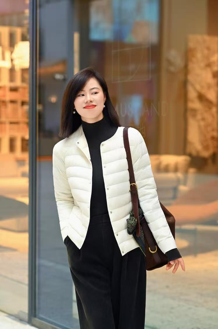 【冬季女装 】（预售3-8天发货）叠穿内搭外穿95白鹅绒服圆领轻薄羽绒服内胆女短款外套秋