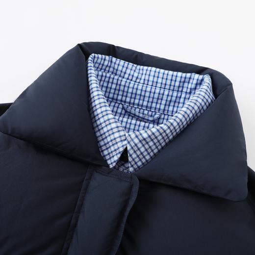 D112527假两件衬衫拼接羽绒服翻领外套冬季新款女休闲格子上衣 商品图10