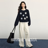 【11/26新品】熙世界高级感花朵刺绣毛衣女2025冬季新款宽松圆领百花绒厚针织衫 商品缩略图2