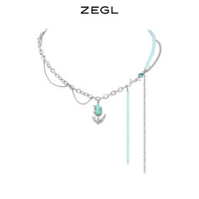 ZEGL设计师郁郁青葱系列新中式郁金香项链女高级设计感小众锁骨链