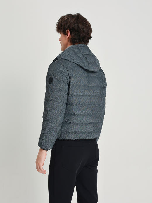 callisto星空蓝连帽logo提花鹅绒羽绒服 商品图4