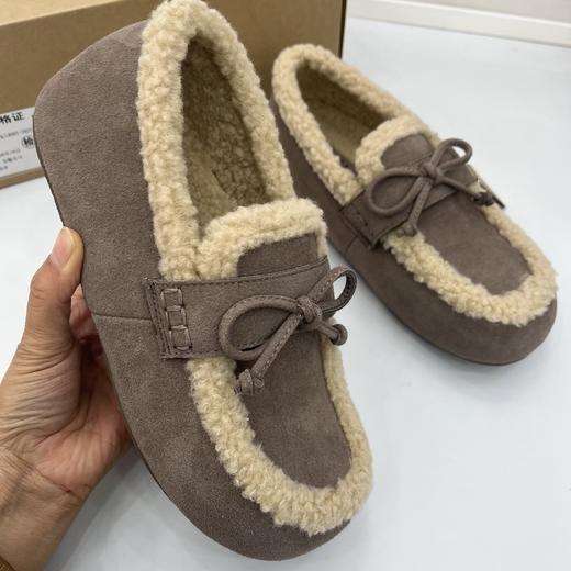 D112505豆豆鞋吐司2代厚底毛毛勃肯棉鞋25冬季新款加绒雪地靴 商品图4