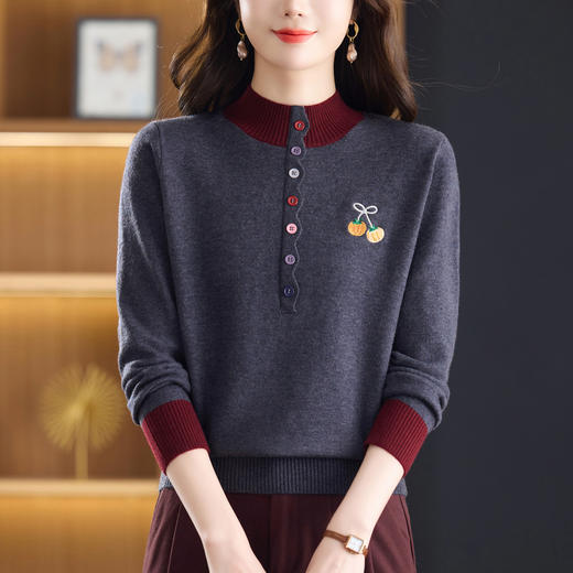 CC半高领毛衣女士秋冬2025新款洋气时尚保暖上衣针织打底衫 商品图1