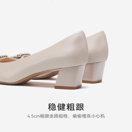 【小方镜系列】星期六26春新款优雅风缎面晶扣中低跟单鞋SSE1111030/SSE1111035 商品图14