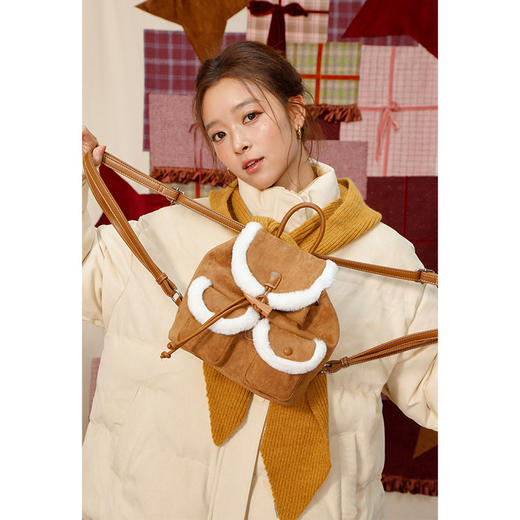 毛圈拼接双肩包-纪念日百货门店同款167493142 商品图4