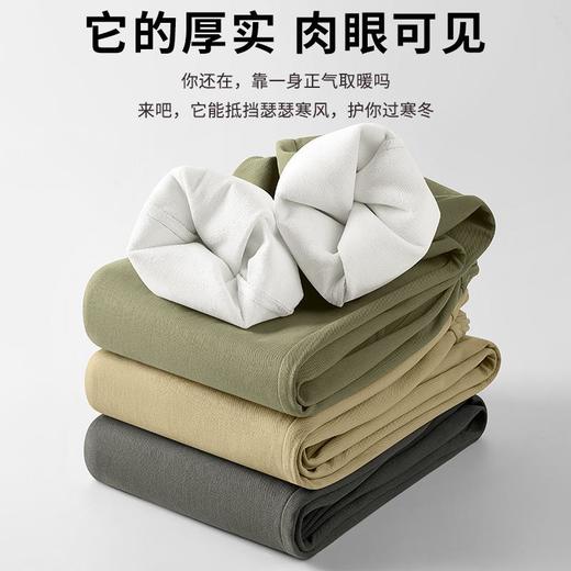 【纯棉直筒休闲裤男长款加绒加厚】秋冬宽松抗皱通勤秋冬季百搭长裤男 商品图2