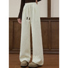 鹿向南「风柔云白」多色宽松百搭休闲裤女秋冬季加厚阔腿直筒长裤 商品缩略图2