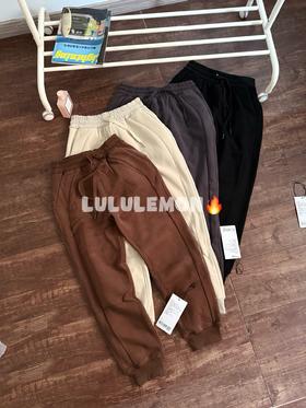 D112566男女同款高腰宽松运动裤冬款加绒裤