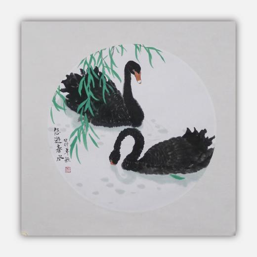 卓愿《悠游春水》47.5x47.5CM 手绘纸本宣纸国画作品 商品图0