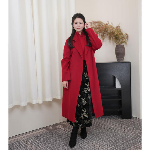 【合作款】精致高级感时尚中长款羊绒羊毛呢子大衣-RJ173 商品图0