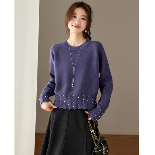 红色本命年圆领针织衫，厚款慵懒宽松毛衣内搭打底上衣CC-27-25253 商品图3