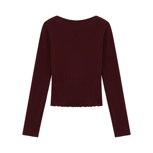 【6折秒杀】鹿向南「视线焦点」法式复古气质女秋季设计感显瘦假两件长袖上衣DYL663031 商品图2