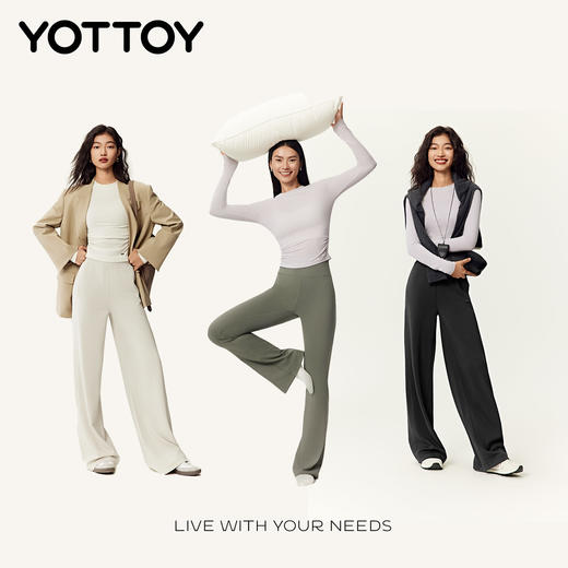 YOTTOY新款美利奴羊毛修身长袖天丝上衣女普拉提瑜伽服训练健身服打底 商品图4