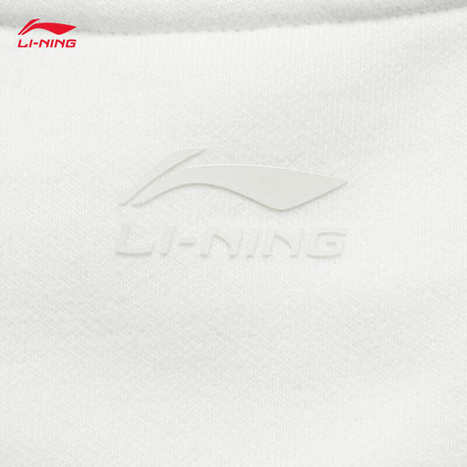 李宁加绒保暖卫衣女子爱心印花简约百搭运动上衣 乳白色AWDU446 商品图3