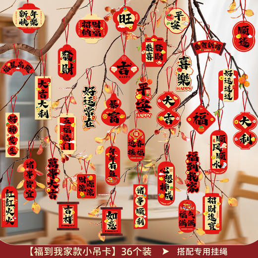 【送10个灯笼❗️9.9到手🔥马年挂件30拼】新年装饰，喜迎福旺，五福临门，事事如意！2026喜庆小新春盆景挂饰新年装饰用品发财树绿植场景布置装饰吊饰 商品图12