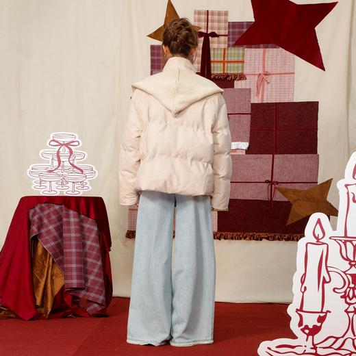 【礼物季】日系针织连帽披肩短款棉服-纪念日百货门店同款167895133 商品图2