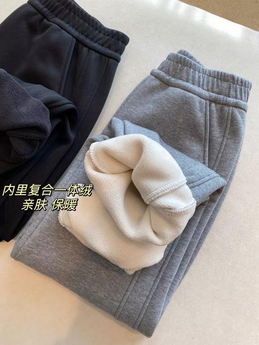 D112559棉混纺面料弹力松紧腰加绒加厚卫裤休闲裤 商品图11