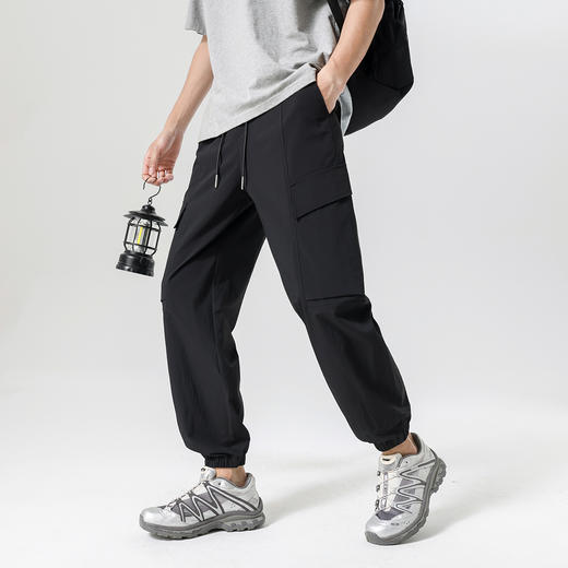 纯色男士户外工装裤25夏新款抽绳系带束脚裤宽松百搭休闲长裤男K&C 商品图4